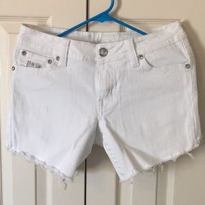 White Bedazzled Pocket Jean Shorts